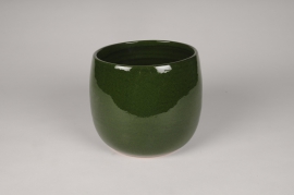A065XD Green ceramic planter D25cm H23cm