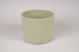 A066A8 Green ceramic planter D17.5cm H14.5cm
