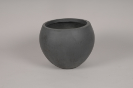 A066P0 Pot en résine clayfibre gris foncé D43cm H33cm