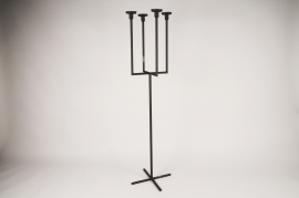 A066ZV Dark brown metal candelabrum 4 branches H120cm