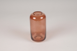 A069P5 Vase en verre bordeaux D8cm H15cm