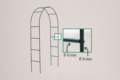 A071SF Green steel arch 140x40cm H240cm