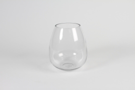 A072PM Clear glass vase D16cm H19.5cm