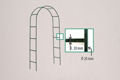 A072SF Arche de jardin en acier vert 120x40cm H240cm