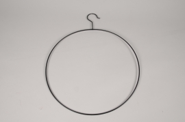 a073wg Cercle en métal noir avec crochet D38cm