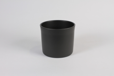A074DO Cache-pot en c�ramique noir D20.5cm H17cm