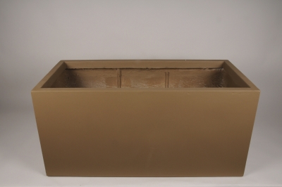 A074VV Jardini�re en fibre marron 80x36.5cm H37cm