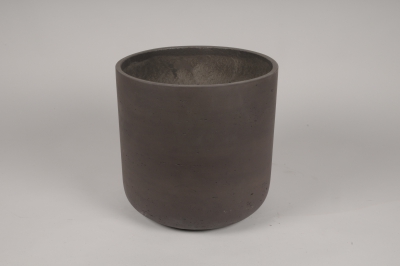 A075LC Brown cement pot D43.5cm H42cm