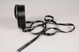 A075UN Black satin ribbon 12mm x 100m