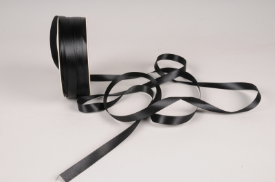 A075UN Ruban satin noir 12mm x 100m