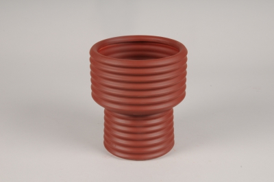 A076I4 Redbrown ceramic vase D16.5cm H18.5cm