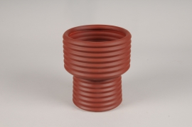 A076I4 Redbrown ceramic vase D16.5cm H18.5cm