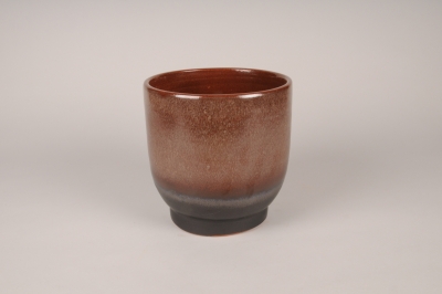 A076XD Cache-pot en c�ramique cacao D19.5cm H20cm
