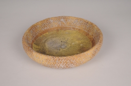 A077OZ Concrete bowl with bamboo pattern D25cm H6.5cm