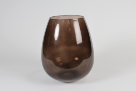 A077P5 Black smoked glass vase D23cm H30.5cm