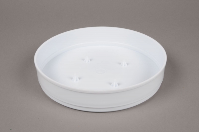 A077T7 Bag of 11 white plastic bowls D20 H4cm