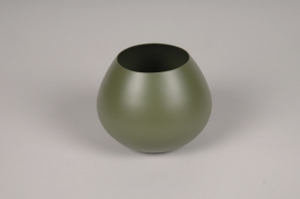 A078CC Khaki metal vase D13cm H10.5cm