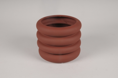 A078I4 Cache-pot en c�ramique rouge brique D18.5cm H14cm