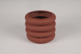A078I4 Redbrown ceramic planter D18.5cm H14cm