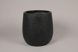 A078KI Black resin pot D30cm H32cm