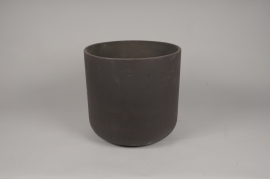 A078LC Pot en ciment brun D25cm H24cm