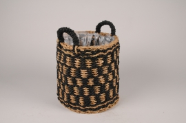 A078M5 Black rope planter basket D25cm H27cm