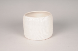 A079XD Cache-pot en céramique blanc D20cm H17cm