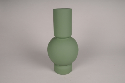 A080I4 Vase en c�ramique vert D17cm H35cm