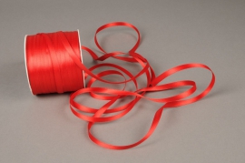 A080UN Red satin ribbon 6mm x 100m