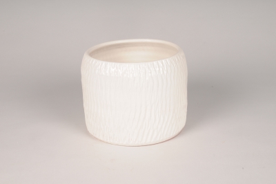 A080XD Cache-pot en c�ramique blanc D21.5cm H19cm