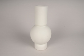 A081I4 Vase en céramique blanc D17cm H35cm