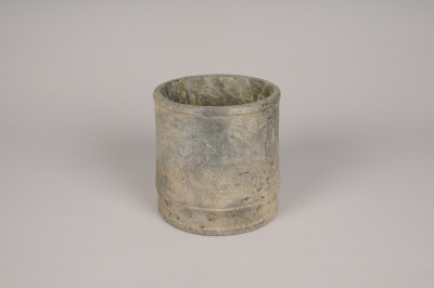 A081OZ Cache-pot en b�ton gris D15cm H15cm