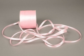 A081UN Pink satin ribbon 6mm x 100m