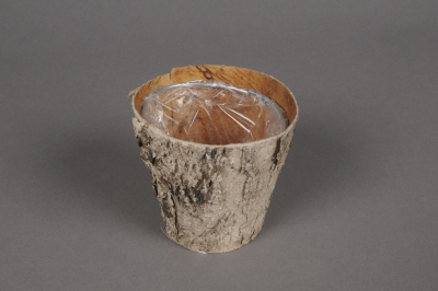 A083DZ Cache-pot en �corce bois D7cm H7cm