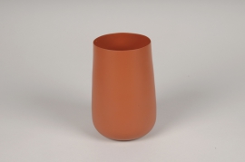 A084CC Vase en métal orange D10cm H15cm