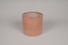 A084OZ Cache-pot en béton terracotta D18cm H18cm