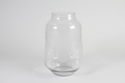 A084P5 Photophore en verre transparent D20cm H32cm