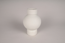 A085I4 White ceramic vase D17cm H25cm