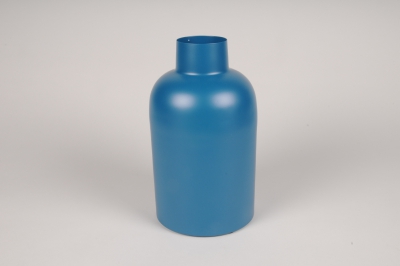 A087CC Vase en métal bleu D14.5cm H26cm