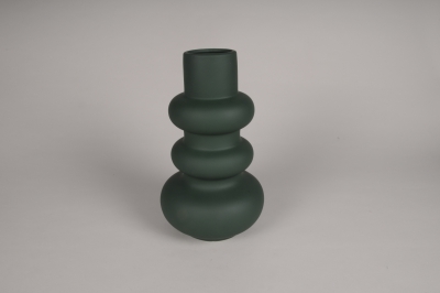 A087I4 Vase en c�ramique vert �meraude D17cm H29cm