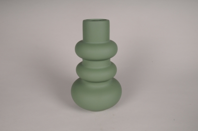 A088I4 Vase en c�ramique vert D17cm H29cm