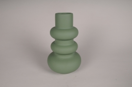 A088I4 Vase en céramique vert D17cm H29cm