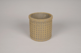 A088OZ Beige concrete planter D14.5cm H14.5cm