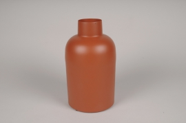 A089CC Orange metal vase D14.5cm H26cm