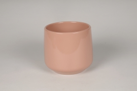 A091A8 Pink ceramic planter D20cm H18cm