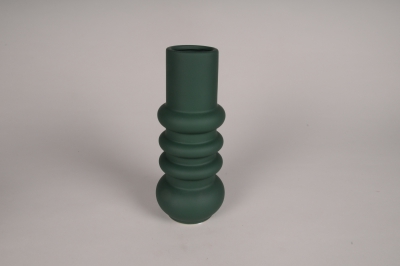 A091I4 Vase en c�ramique vert �meraude D10cm H24.5cm