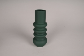 A091I4 Vase en céramique vert émeraude D10cm H24.5cm
