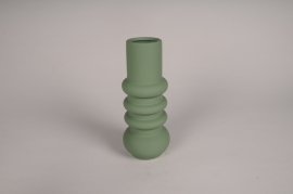 A092I4 Vase en céramique vert D10cm H24.5cm