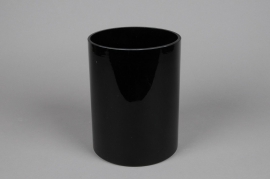 A092PS Vase cylindrique en verre noir D15cm H20cm