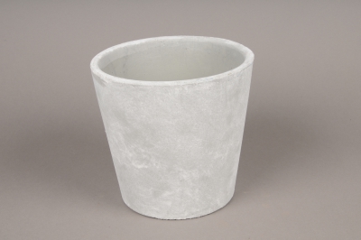 A092TN Light grey terracotta planter D17cm H16cm